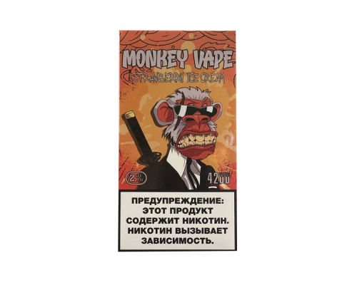 MONKEY VAPE 4200 клубничное мороженное MONKEY VAPE 4200 клубничное мороженное