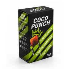 Уголь для кальяна кокосовый COCO PUNCH 25 мм 1 кг (72 шт)